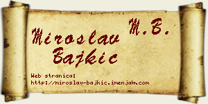 Miroslav Bajkić vizit kartica